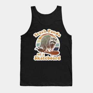 Trash panda on a skateboard retro Tank Top